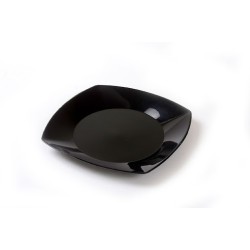Plato PP Cuadrado Koval 22 cm Negro (x 10 unidades)