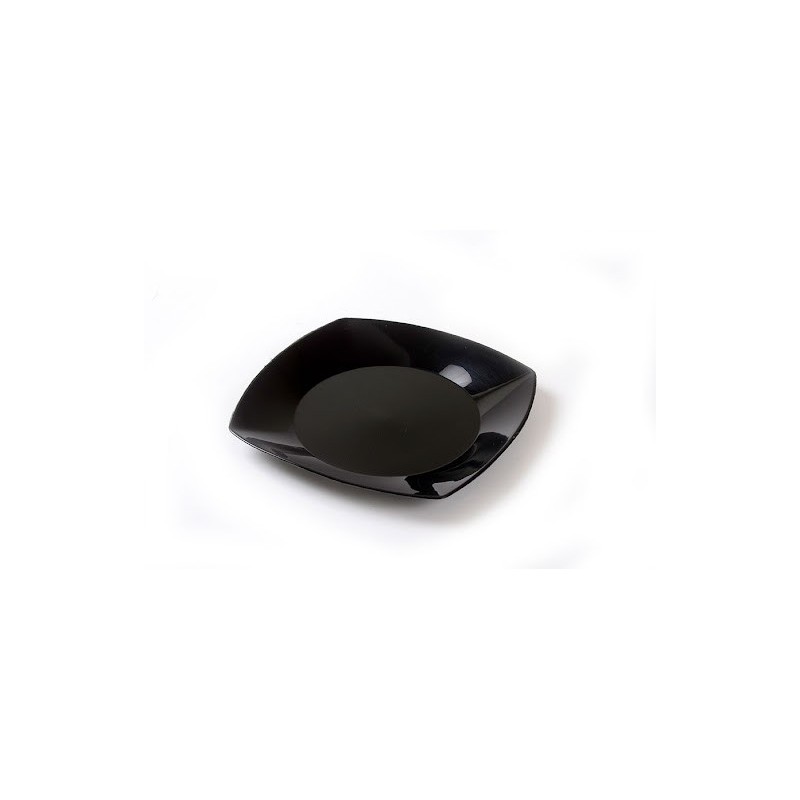 Plato PP Cuadrado Koval 22 cm Negro (x 10 unidades)