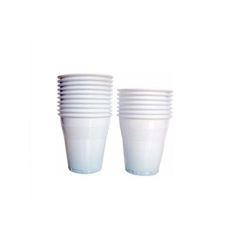 Vaso plástico blanco 180 cc- x 100 unidades