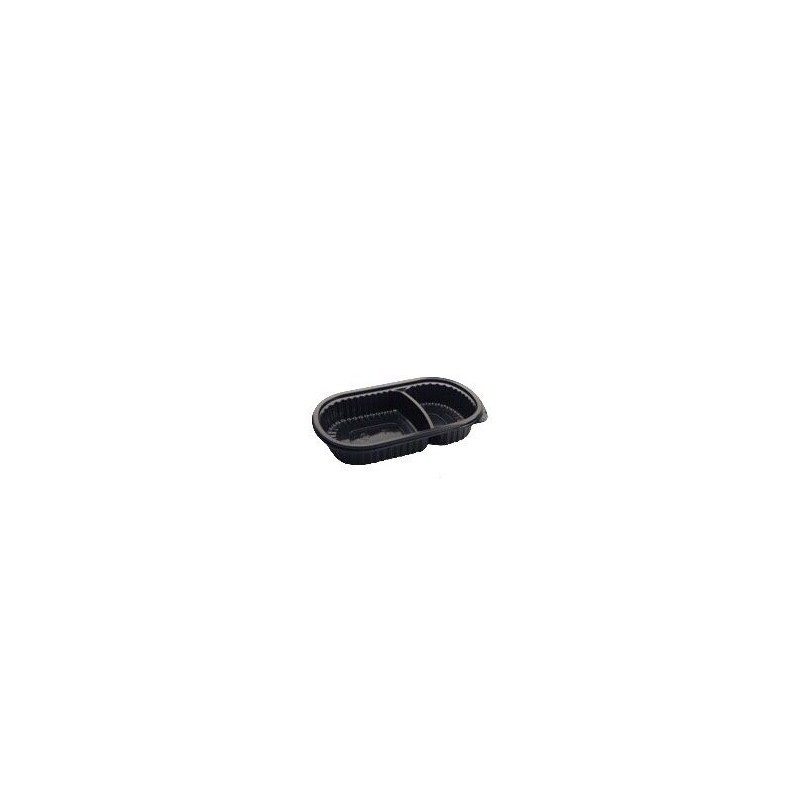 Bandeja Negra 106 Apta Micro Oval 2 Divisiones (x 100 unidades)
