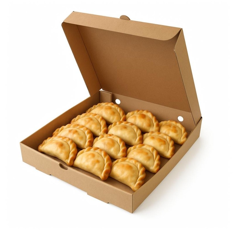 Caja Empanadas M/M p/ Docena (23 x 23 h: 6 cm) x 50 unidades