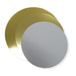 Disco cartón ORO / PLATA 12 cm (x 10 unidades)