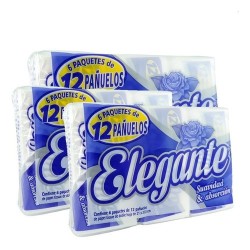 Pañuelos Elegante Tissue D/Hoja (6 paq x 12 unid c/u)