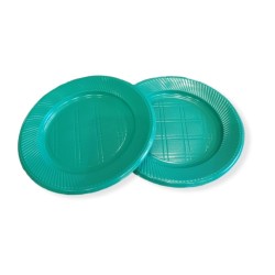 Plato Plástico Verde 22 cm (x 50 unidades)