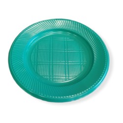 Plato Plástico Verde 22 cm (x 50 unidades)