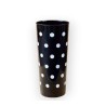 Vaso Trago Largo PP Negro con  Lunares Blancos (x 50)