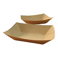Bandeja Food Truck Cartulina Kraft (pegadas) 15 x 11 h: 3 cm (x 100 unidades)