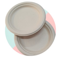 Plato BIO Bagazo de Caña Natural 17 cm (pack x 50 unidades)