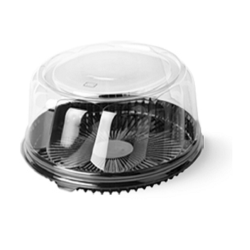 Tortera Negra 18,5 cm (h: 8 cm) con tapa cristal (x 10 unidades)