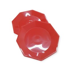 Plato Octogonal Postre 17 cm Rojo (x 10 unidades)