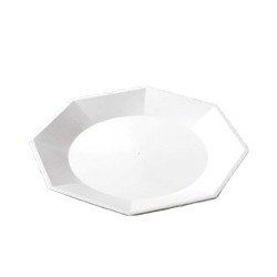 Plato Octogonal Postre 17 cm Blanco (x 10 unidades)