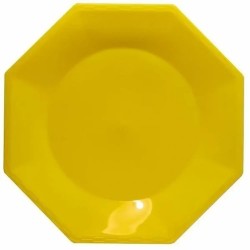 Plato Octogonal Postre 17 cm Amarillo (x 10 unidades)