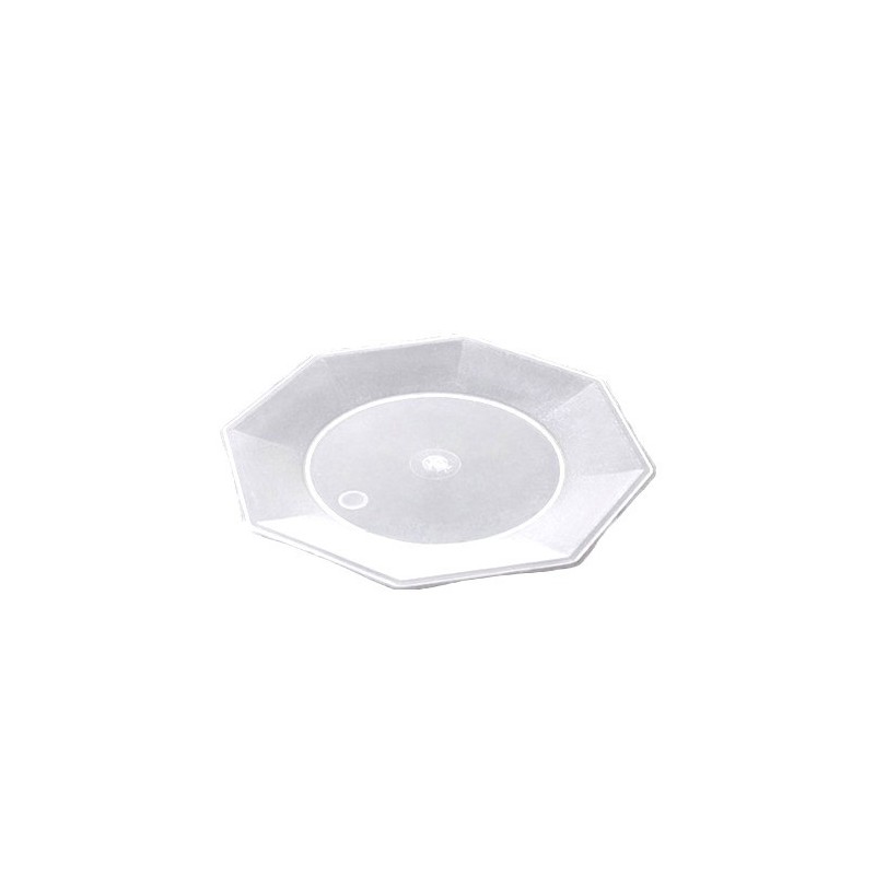 Plato Octogonal Grande 22 cm Traslúcido (x 10 unidades)
