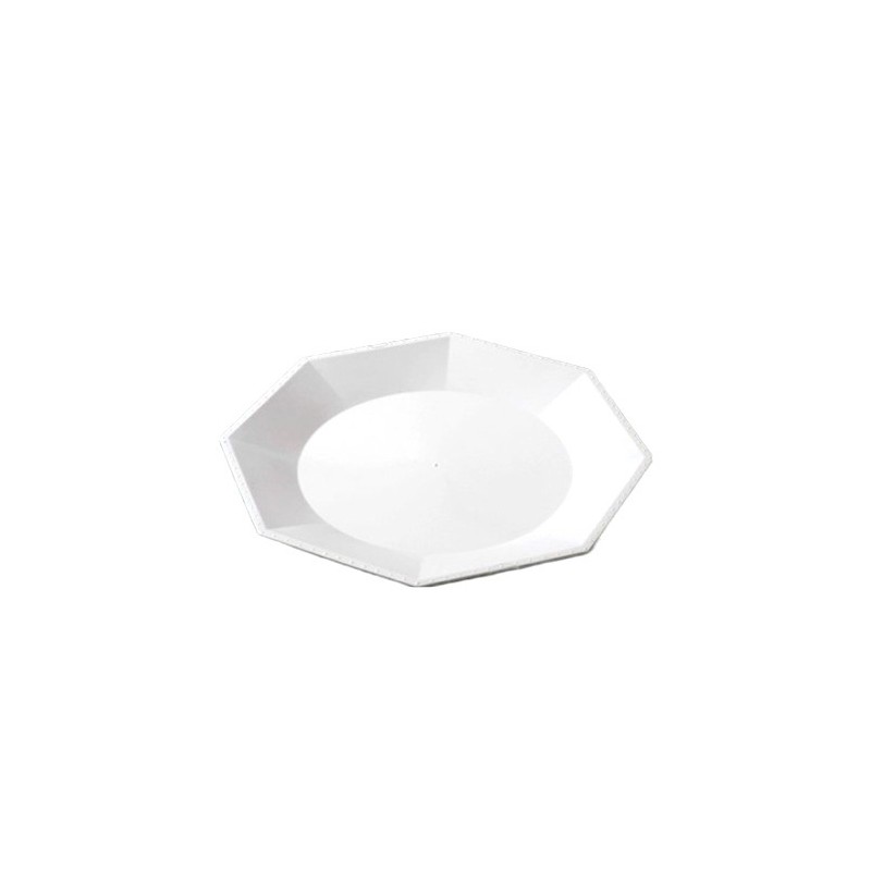 Plato Octogonal Grande 22 cm Blanco (x 10 unidades)