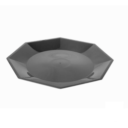 Plato Octogonal Grande 22 cm Negro (x 10 unidades)