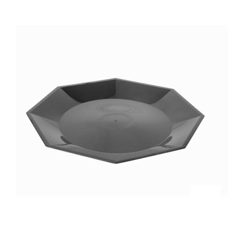 Plato Octogonal Grande 22 cm Negro (x 10 unidades)