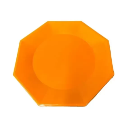 Plato Octogonal Postre 17 cm Naranja (x 10 unidades)