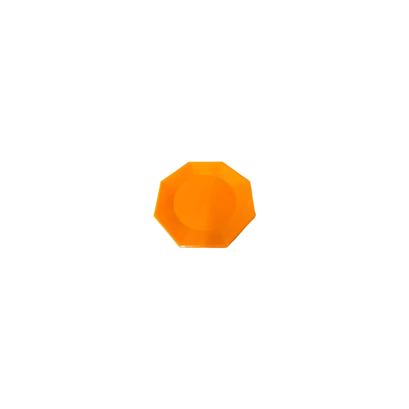 Plato Octogonal Postre 17 cm Naranja (x 10 unidades)