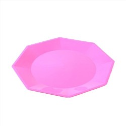Plato Octogonal Grande 22 cm Rosa Pastel (x 10 unidades)