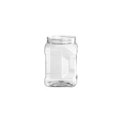 Frasco Plástico PET Cristal Cuadrado 2000 ml (12 x 12 h: 18 cm)