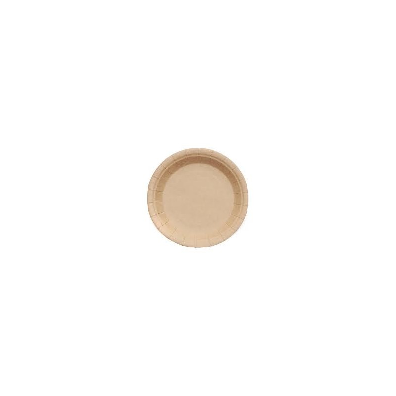 Plato de Polipapel Kraft Beige Grande (22 cm) x 100 unidades