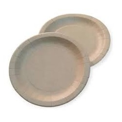 Plato de Polipapel Kraft Beige Grande (22 cm) x 100 unidades