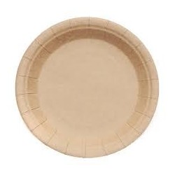 Plato de Polipapel Kraft Beige Chico (18 cm) x 100 unidades