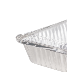 Bandeja Aluminio 3000 ml Rectangular (32,5 x 26,6 h: 4,5 cm) + Tapa Plástica (x 1)