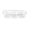 Contenedor Cristal Oval (23,5 x 14,5 x 4,8 cm) c- 3 Divisiones (x 100)