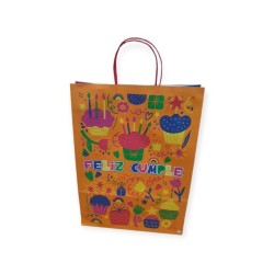 Bolsa "FELIZ CUMPLE" 30 x 12 x 41 cm c- manijas