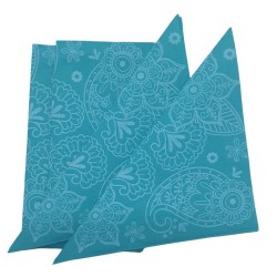 Servilletas Bouquet D-P 33 x 33 Flor Vintage TURQUESA (pack x 25 unidades)