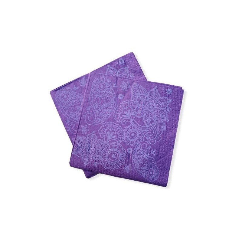 Servilletas Bouquet D-P 33 x 33 Flor Vintage VIOLETA (pack x 25 unidades)