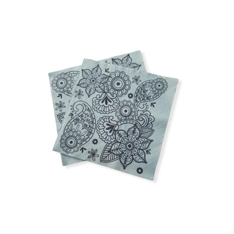 Servilletas Bouquet D-P 33 x 33 Flor Vintage VERDE (pack x 25 unidades)