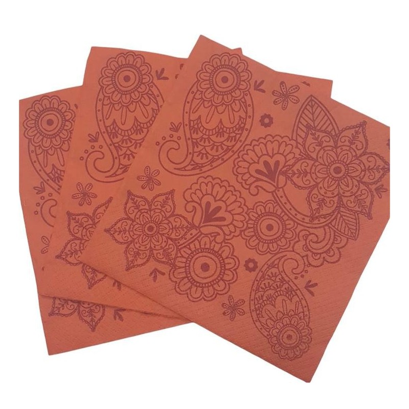 Servilletas Bouquet D-P 33 x 33 Flor Vintage NARANJA (pack x 25 unidades)