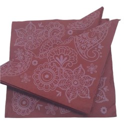 Servilletas Bouquet D-P 33 x 33 Flor Vintage BORDO (pack x 25 unidades)