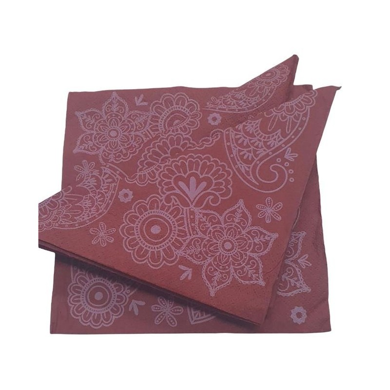 Servilletas Bouquet D-P 33 x 33 Flor Vintage BORDO (pack x 25 unidades)