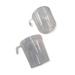 Taza plástica CRISTAL p/café doble 190 cc (x 50 unidades)