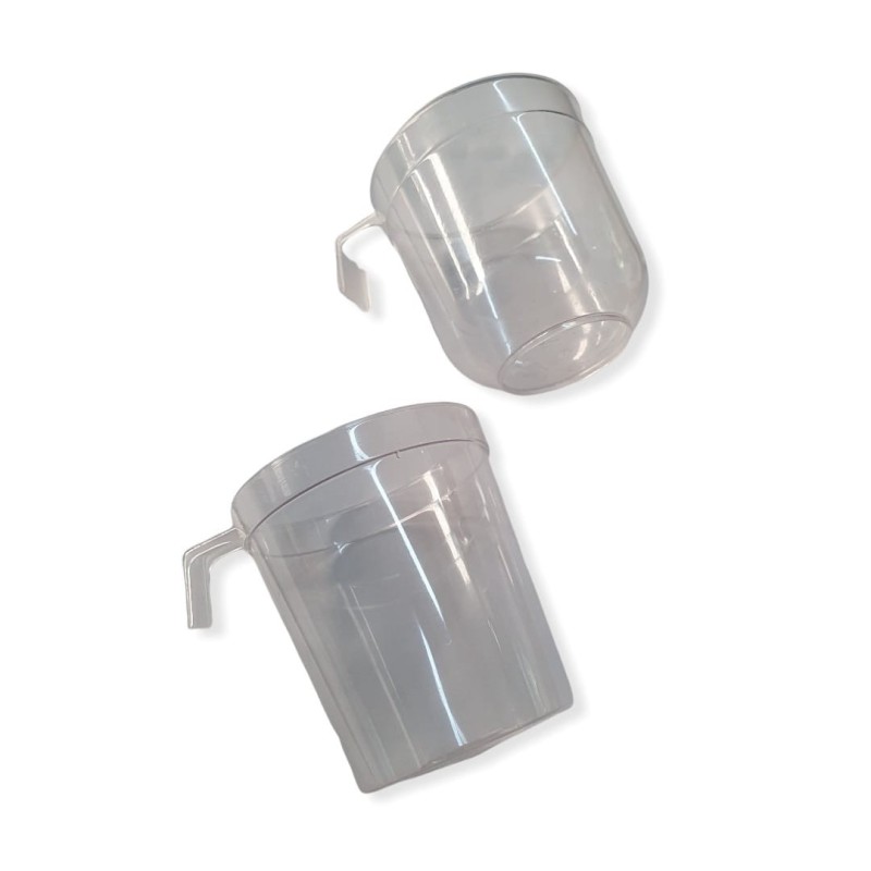 Taza plástica CRISTAL p/café doble 190 cc (x 50 unidades)
