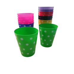 Vaso Cónico PP 180 cc Verde con  Lunares Blancos (x 50)