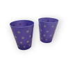 Vaso Cónico PP 180 cc Lila con  Lunares Blancos (x 50)