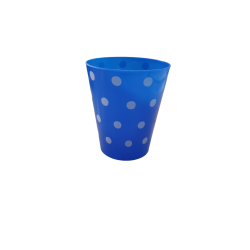Vaso Cónico PP 180 cc Azul con  Lunares Blancos (x 50)