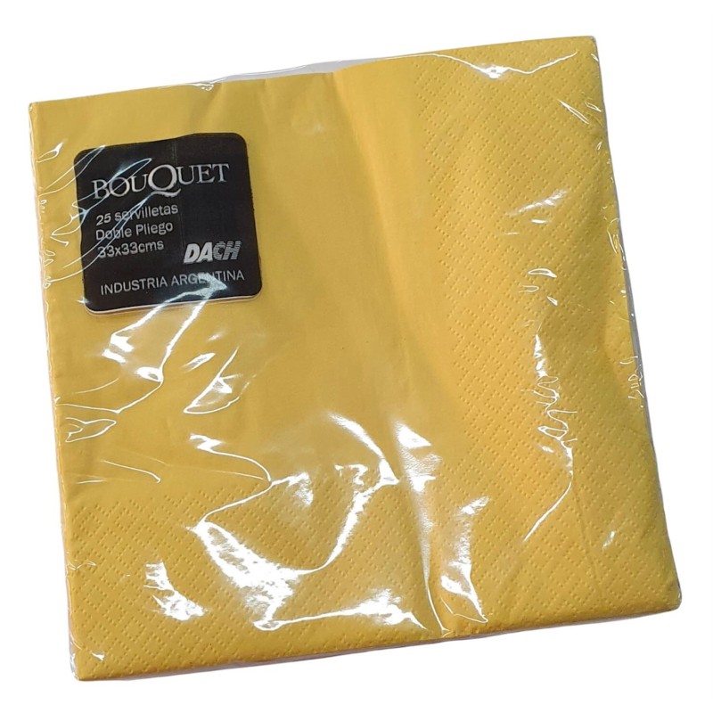 Servilletas Bouquet D/P 24 x 24 Amarillo (x 25 unid)