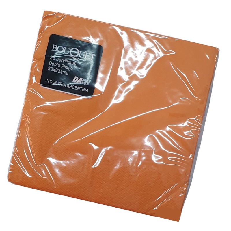 Servilletas Bouquet D/P 24 x 24 Durazno/Naranja (x 25 un)