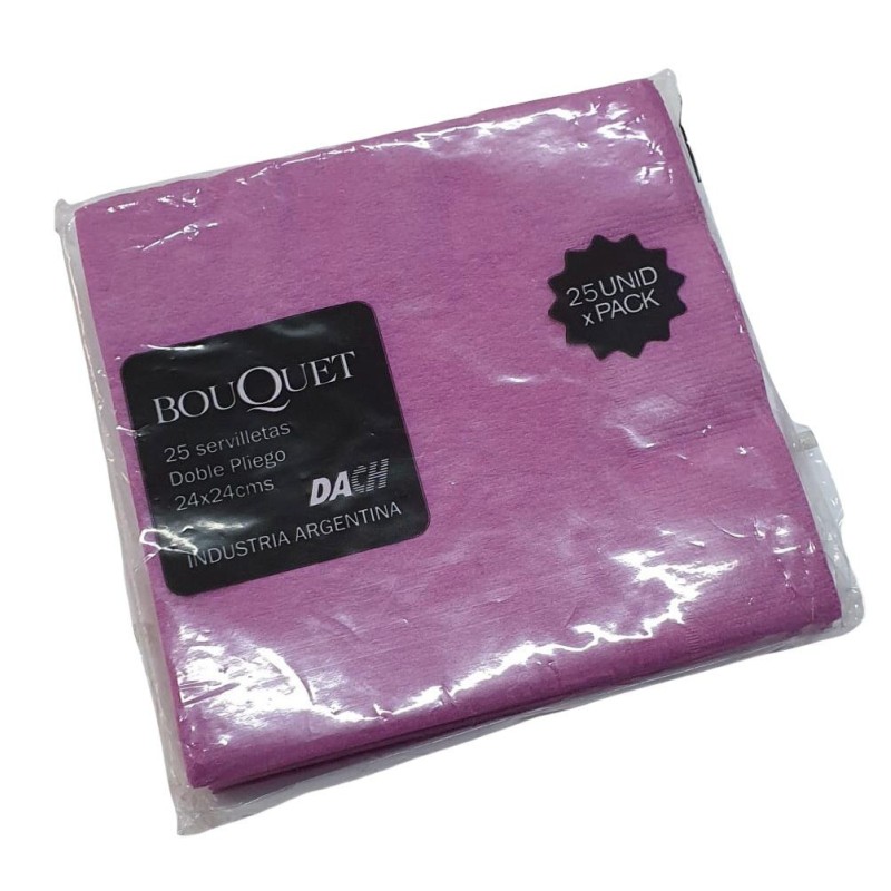 Servilletas Bouquet D/P 24 x 24 Fucsia (x 25 unid)