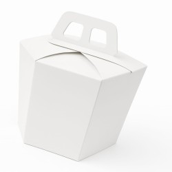 Caja Blanca Hexagonal Pan Dulce 1 kg (d: 18 / h: 19 cm) x 10 unidades