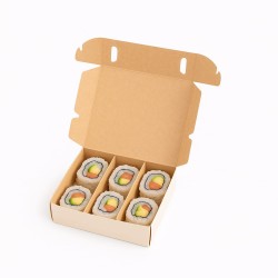 Estuche BIO 18 Sushi/Pastelería c/separadores (27 x 14.5 h: 5 cm) x 10 unidades