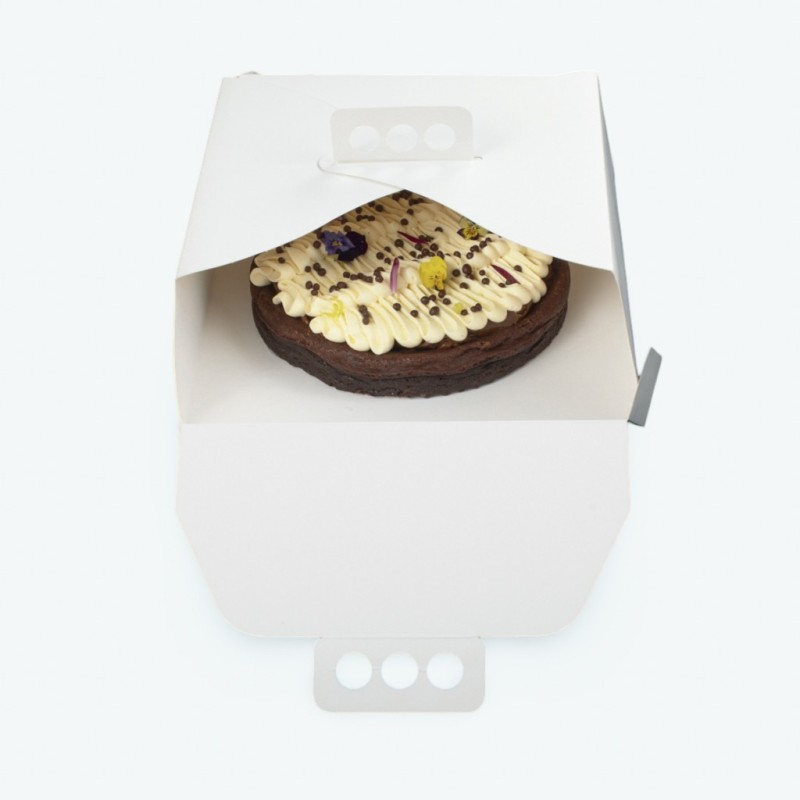 Estuche Torta Blanco BIO 18 c/ manija 27 x 27 h: 15 cm (x 10 unidades)