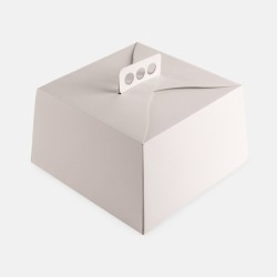 Estuche Torta Blanco BIO 18 c/ manija 25 x 25 h: 15 cm (x 10 unidades)