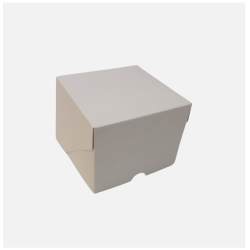 Caja BOX Cartulina Blanca p/Porción Torta (12.5 x 12.5 h: 12 cm) x 10 unidades