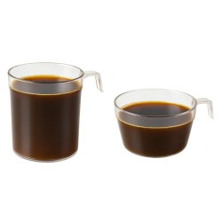 Taza plástica CRISTAL p/café doble 190 cc (x 50 unidades)